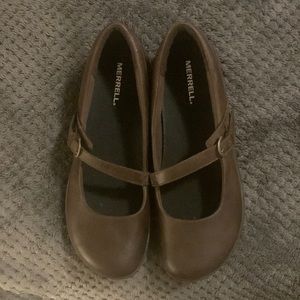 Merrell size 10 Brown leather Mary Janes